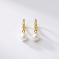 Pearl Hoop Earrings ~ Ivy
