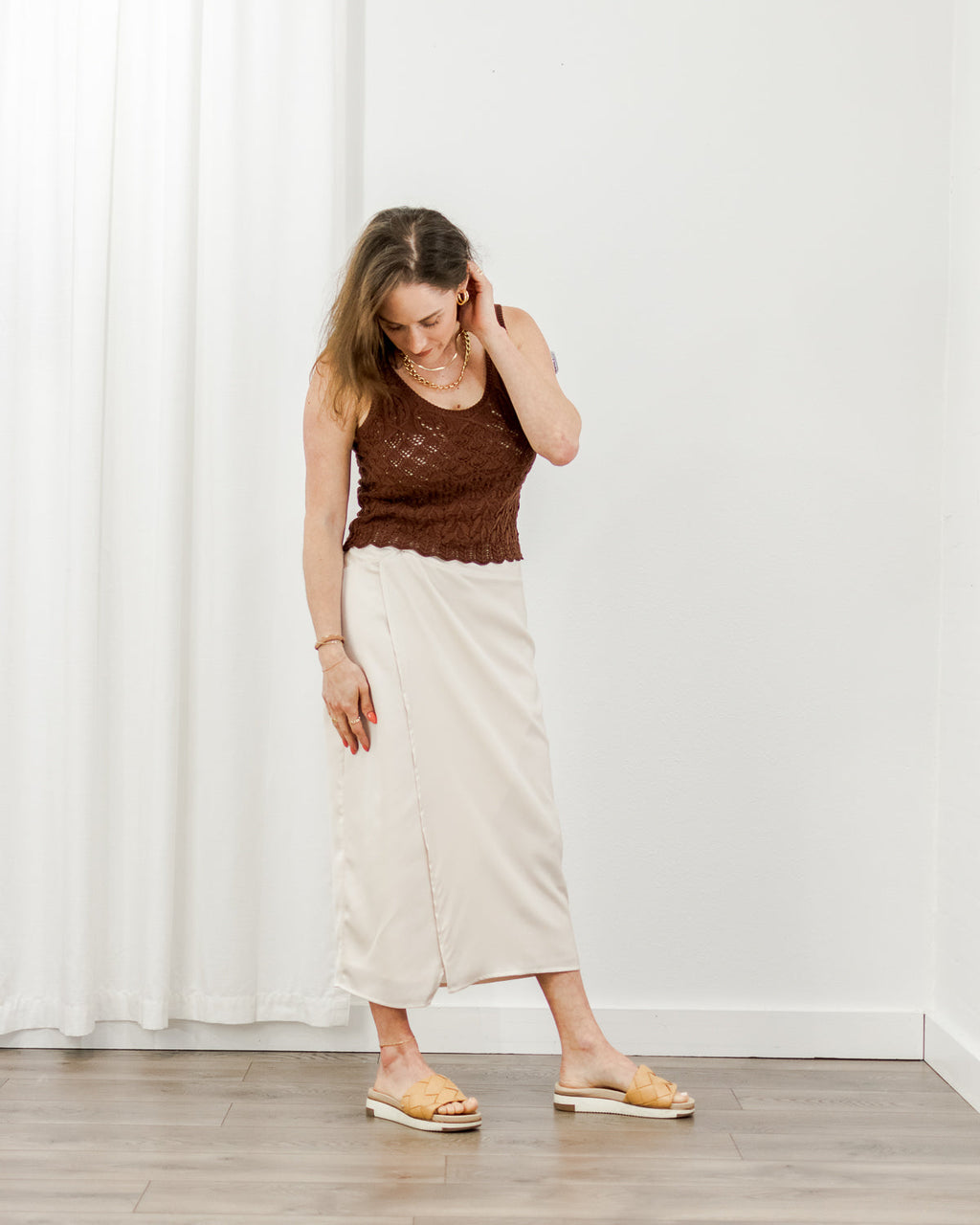 Brenda Satin Skirt