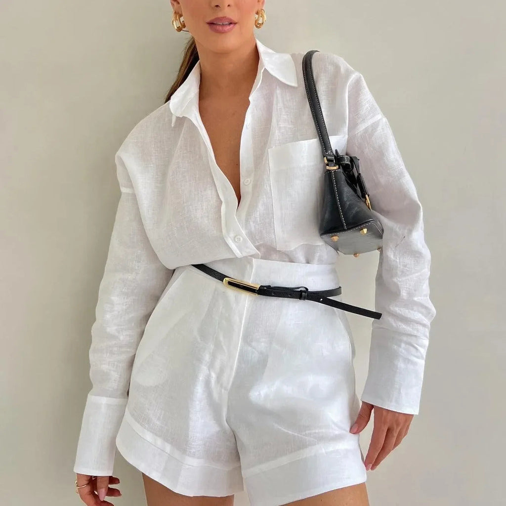 Summer On-The-Boat White Two Piece Set