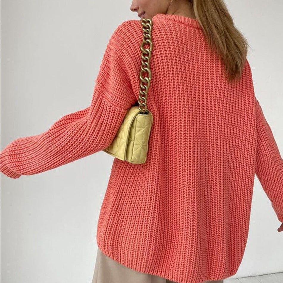 Sunset Trip Oversized Orange Knitted Sweater
