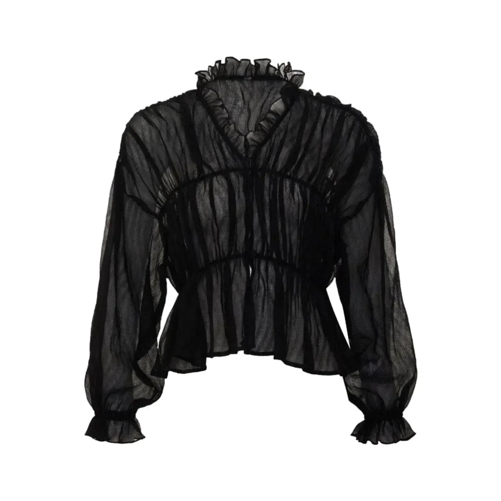 Sweet Fantasy Sheer Black Long Sleeve Top