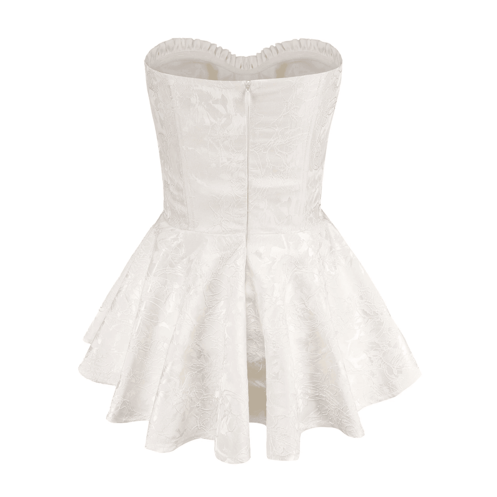 Sweet Poison Satin Corset White Mini Dress