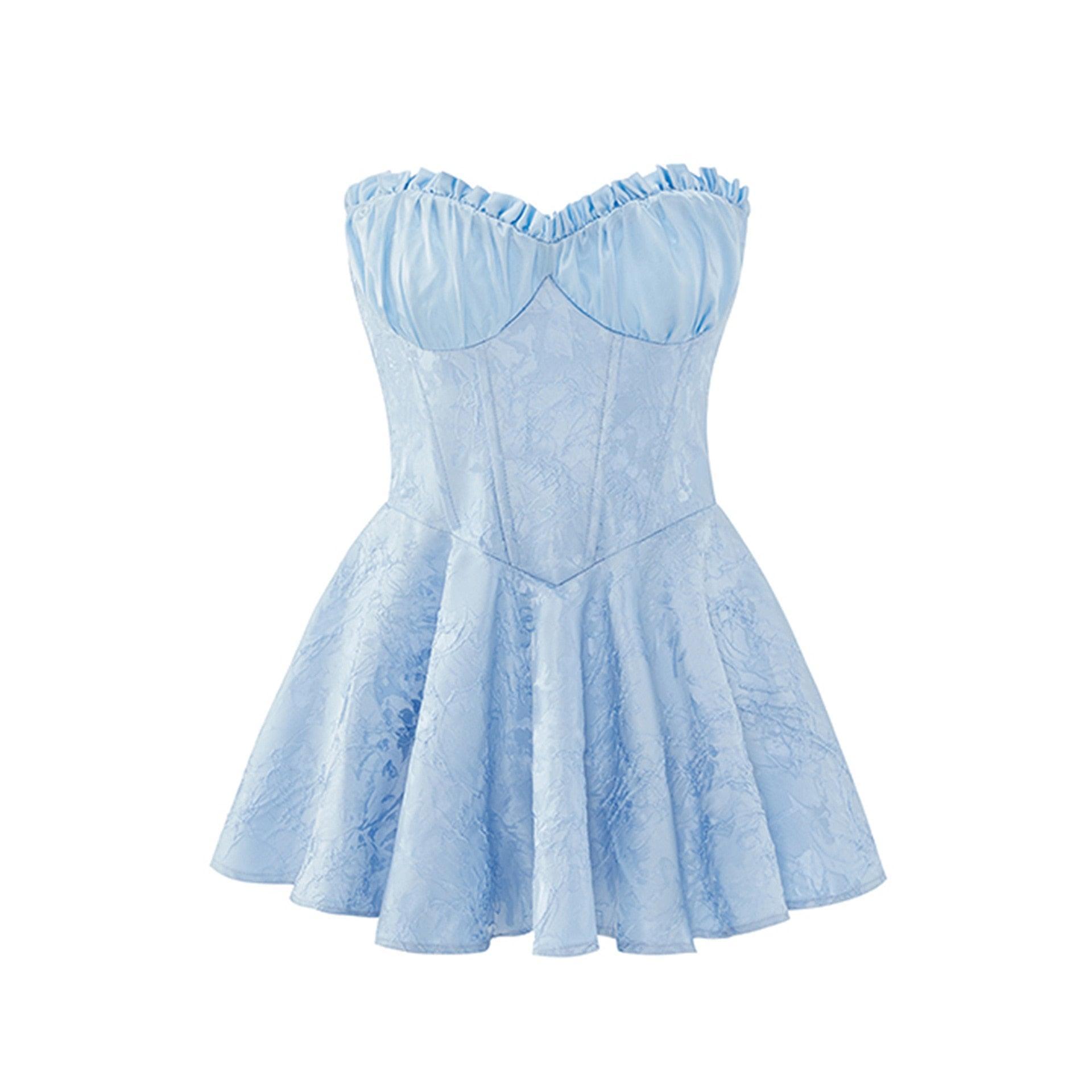 Sweet Poison Light Blue Satin Corset Mini Dress