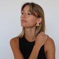 Texture Triangle Gold Earrings