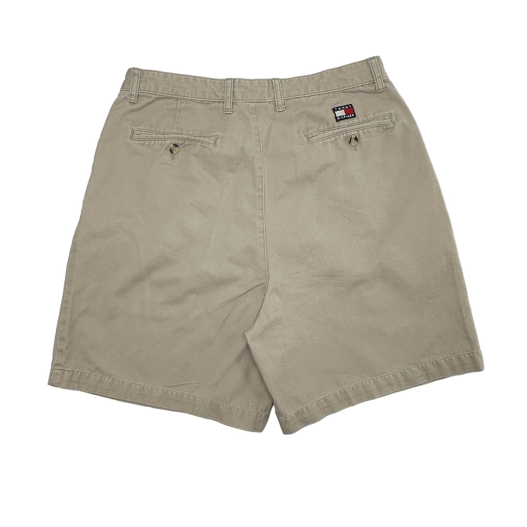 Tommy Hilfiger Vintage Y2K Cotton Pleated Khaki Shorts - 34x7