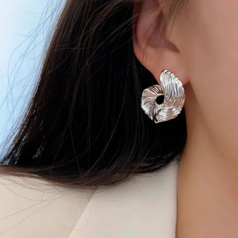 Twist Of Light Spiral Stud Earrings