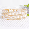 Pearl Memory Bracelet 5 Row Gold Stylish Layered Jewelry