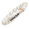 Bracelet Silver Pearl Mama Bear Stylish Jewelry Accessory