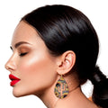 Teardrop Earrings with Sunflower Cactus Design – Trendy Statement Jewelry
