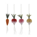 Flocked Bottle Brush Vegetable Ornaments