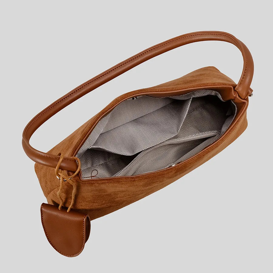 Velvet Hour Suede Shoulder Bag