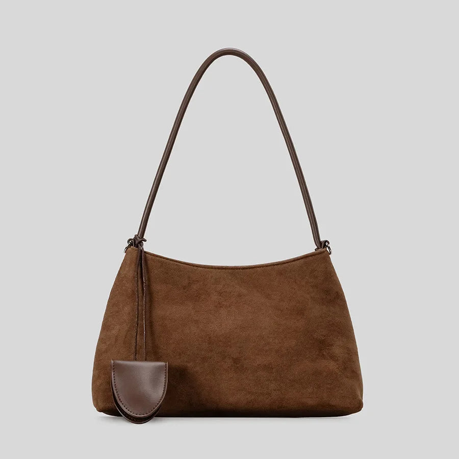 Velvet Hour Suede Shoulder Bag