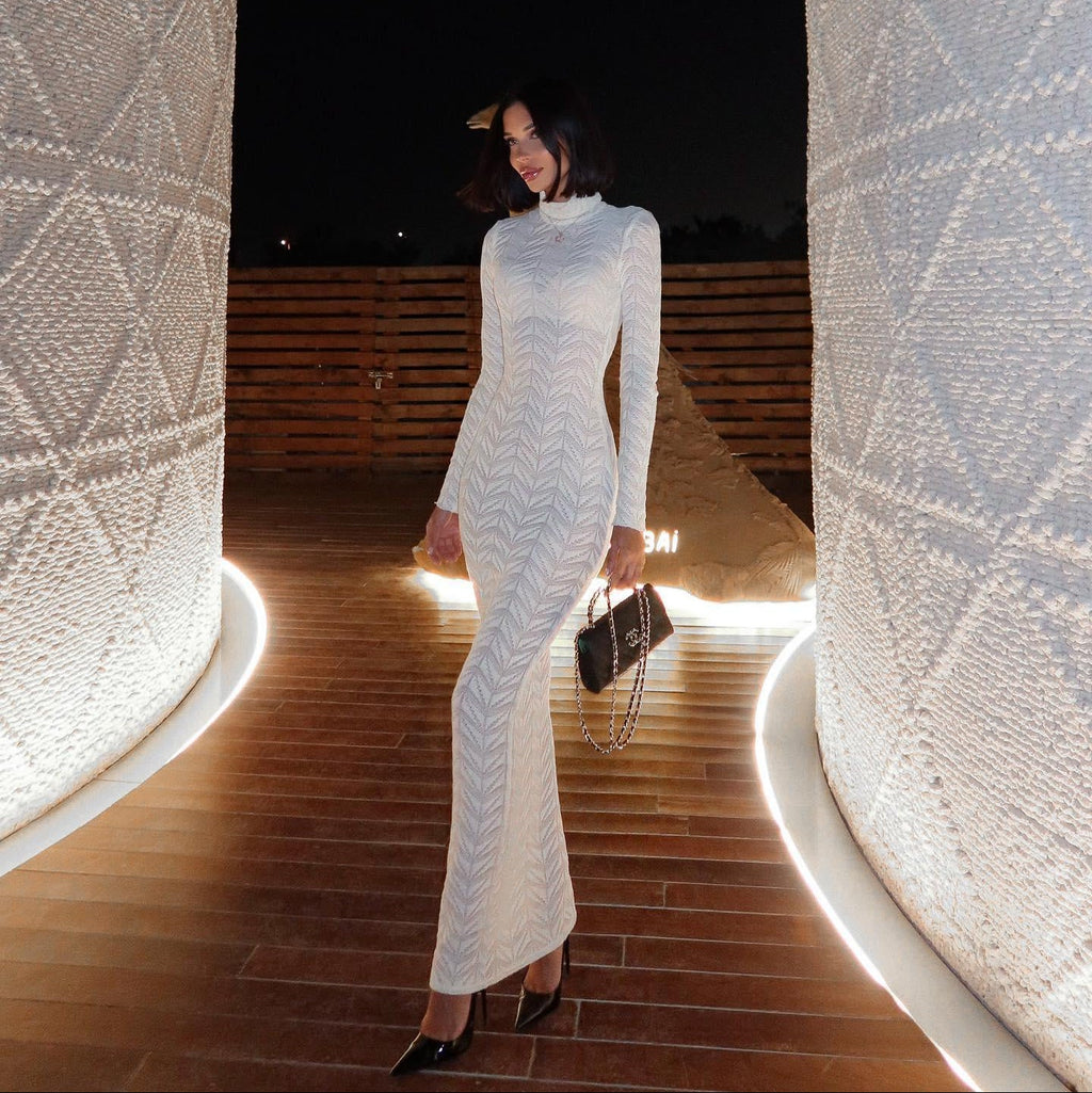 Vida Knitted Turtleneck Maxi Dress