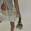 Zeina Satin Pleated Mini Skirt