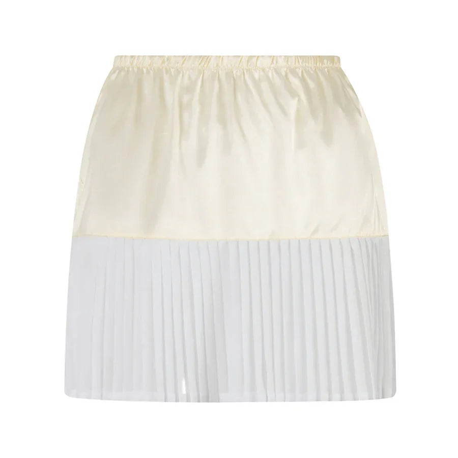 Zeina Satin Pleated Mini Skirt
