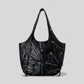 Zip Chaos Leather Oversized Shoulder Bag