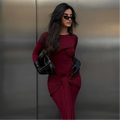 Zola Twist Detail Burgundy Maxi Dress