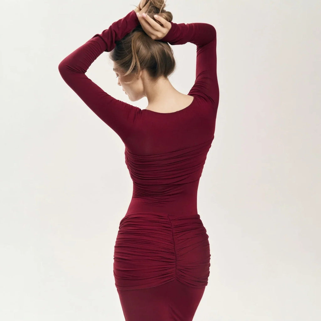 Zola Twist Detail Burgundy Maxi Dress